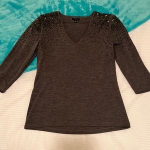 Ann Taylor grey sequin top